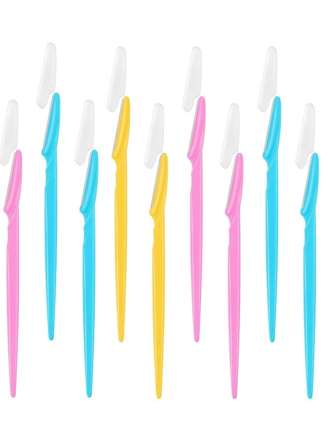 LOVHIDE Facial Razors for Women - Eyebrow Shaper & Face Hair Remover Blades with Protective Cap - Pack of 9 (Colorful) - Dermaplaning Tool for Smooth & Glowing Skin (Pack of 9) - Image 1